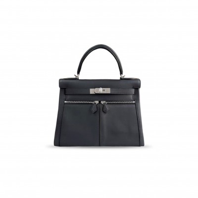 HERMES SWIFT LEATHER KELLY LAKIS 32 HARDWARE (32*23*10cm) 